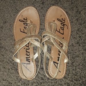 Gold glitter sandals